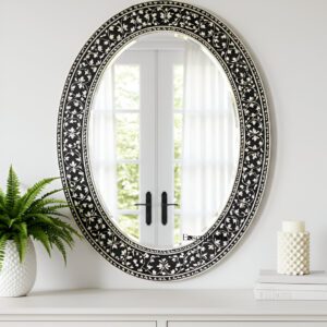 Handmade bone inlay mirror