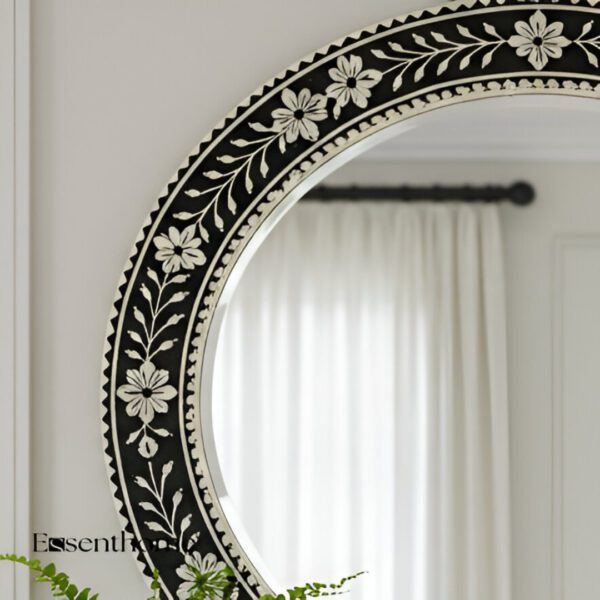 Round Bone Inlay Mirror - Essenthome - Image 5
