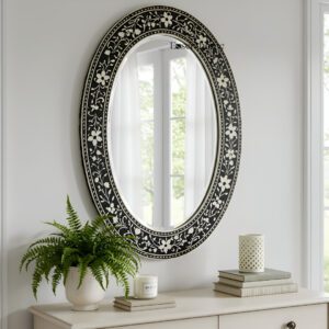 Bone Inlay Mirror Frame - Luxury Handmade