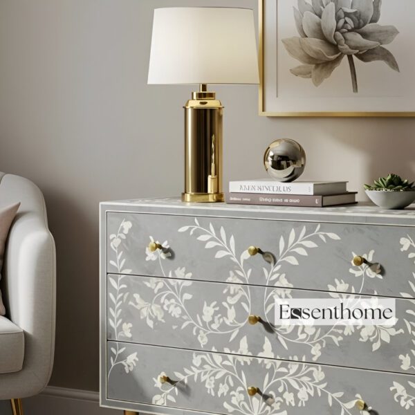 Handmade Gray and white 3 Drawer Dresser for Bedroom - Image 2