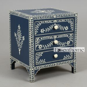 Blue Bone Inlay Bedside Table