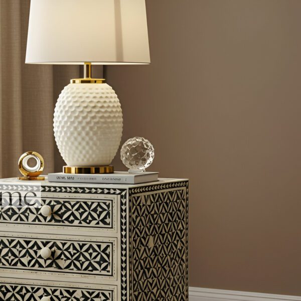 Decorative Bone Inlay Nightstand - Image 5