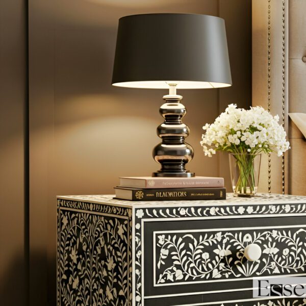 2 Drawers Bedside Table - Floral Nightstand - Image 2