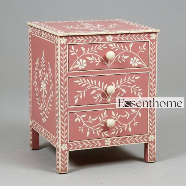Handmade bone inlay Nightstand - Essenthome