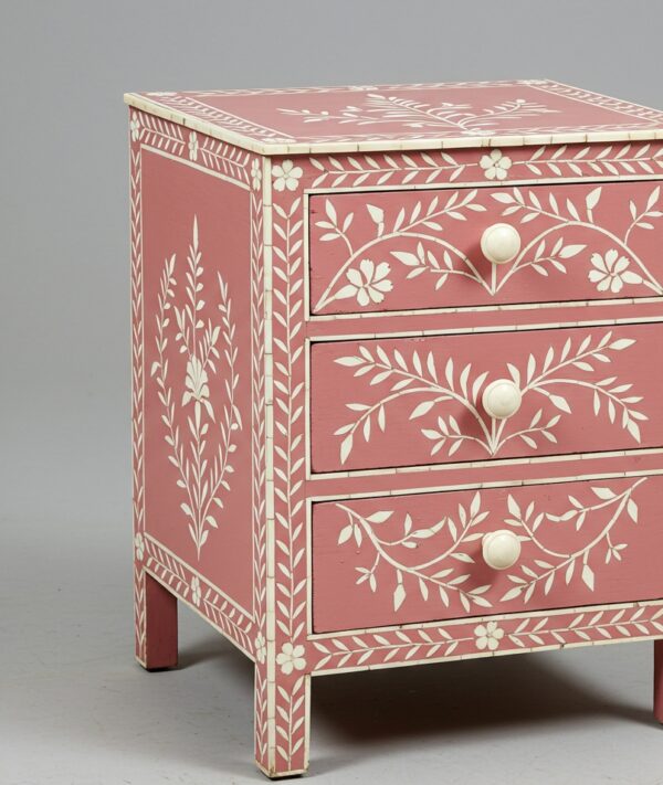 Handmade bone inlay Nightstand - Essenthome - Image 2