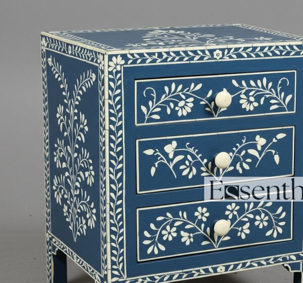 Black Bone Inlay small bedside table - Image 2