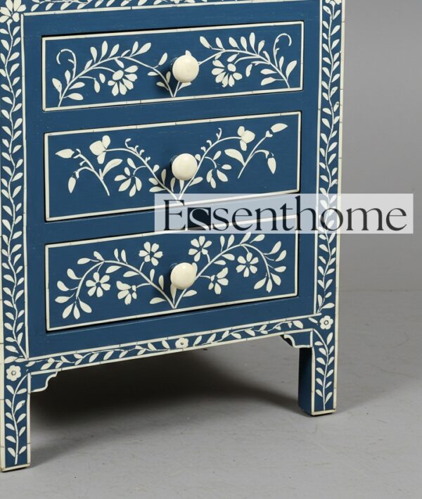 Black Bone Inlay small bedside table - Image 4