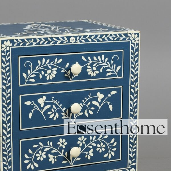 Black Bone Inlay small bedside table - Image 5