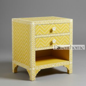 Yellow bone inlay nightstand - Essenthome