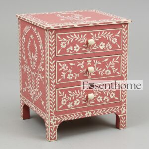 Handmade Inlay nightstand - 3 Drawer