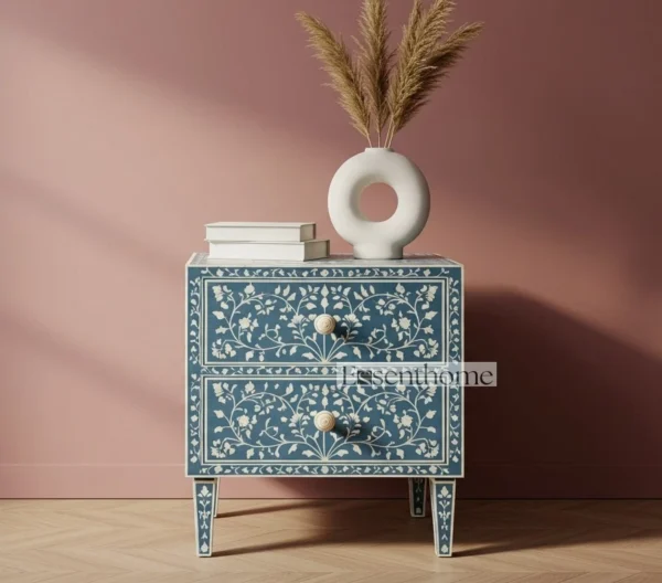 2 Drawer inlay bedside table