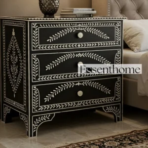 Handmade Indian Bone Inlay Nightstand