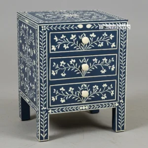 Handmade Indian bone nightstand 3-Drawer Indian Bedside