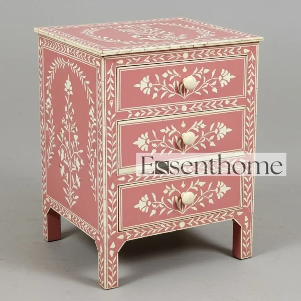 Indian Bone Inlay Bedside Table