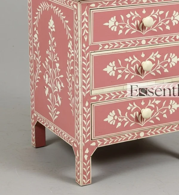 Indian Bone Inlay Bedside Table - Image 3