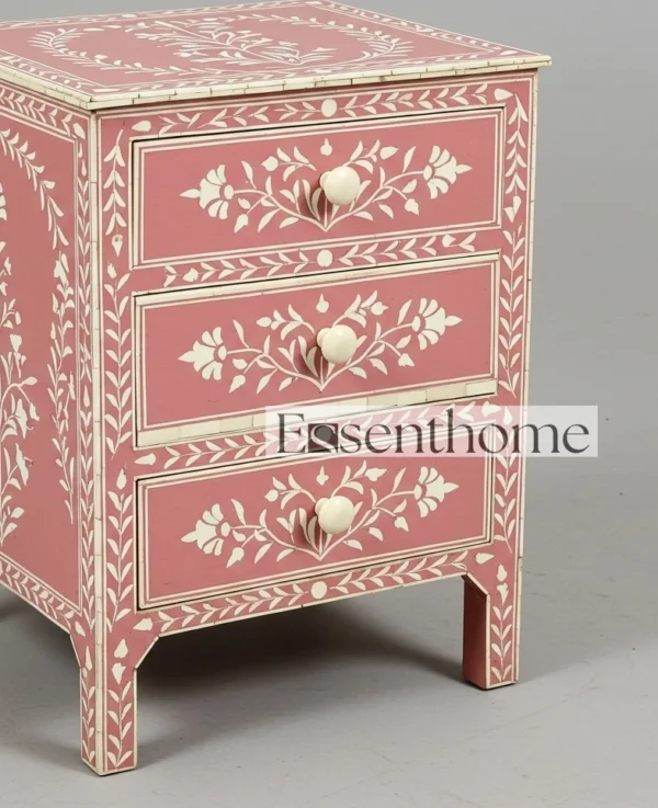 Indian Bone Inlay Bedside Table - Image 5