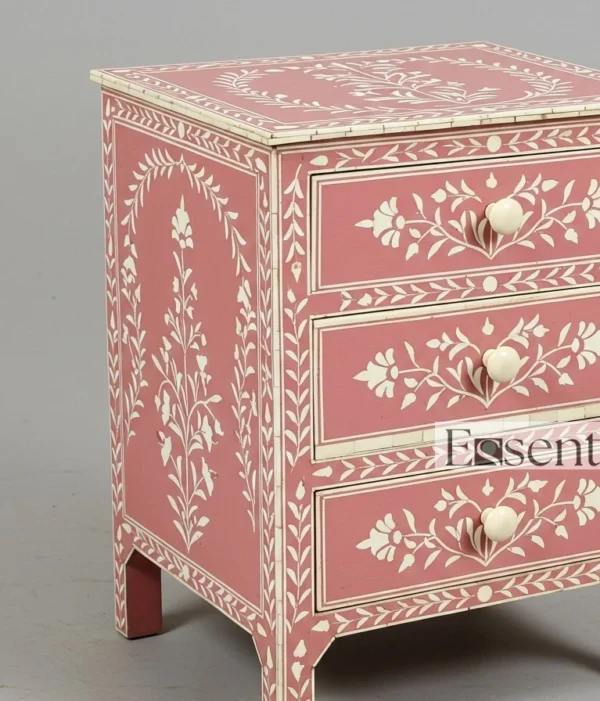 Indian Bone Inlay Bedside Table - Image 6