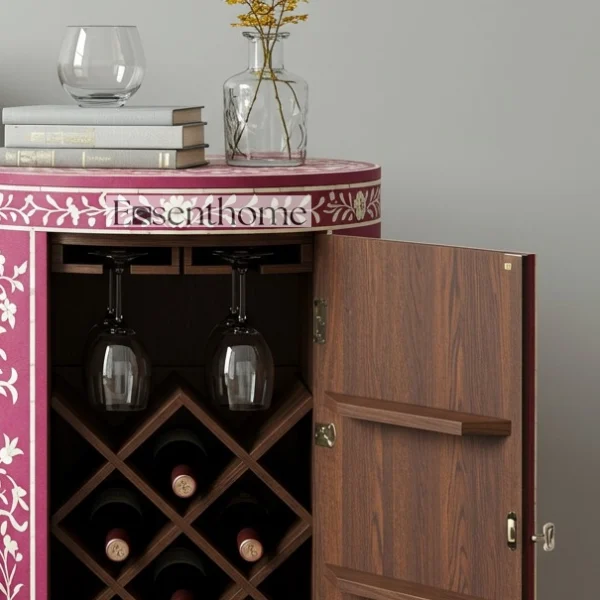 Pink Bone Inlay Wine Cabinet - Image 2