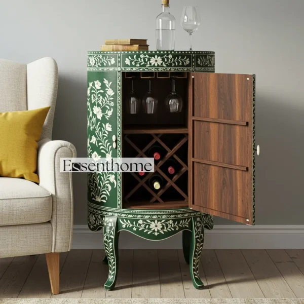 handcrafted bone inlay cabinet – Handcrafted Wooden End Table