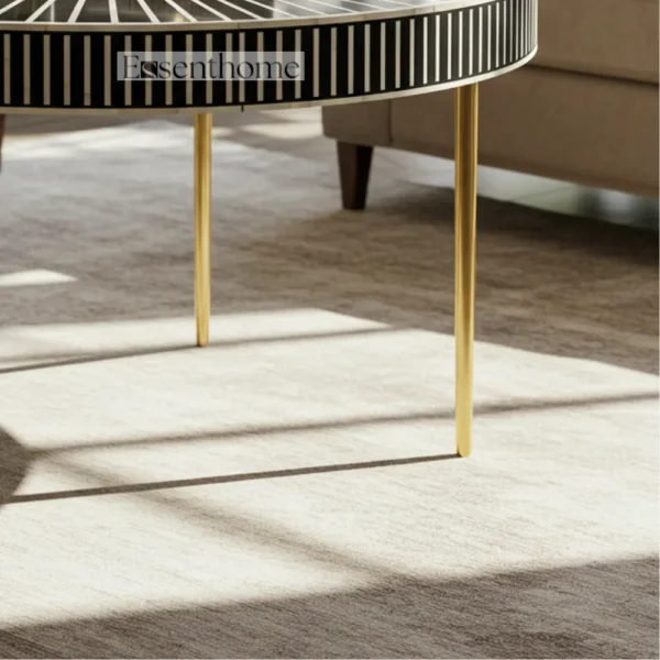 Designer Bone Inlay Coffee Table - Black & White - Image 5
