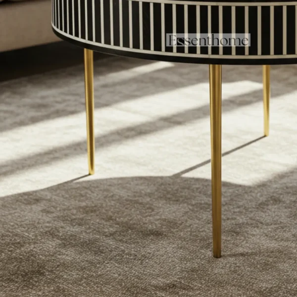 Bone Inlay Coffee Table - Black & White - Image 4