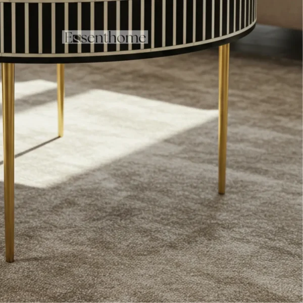 Bone Inlay Coffee Table - Black & White - Image 5