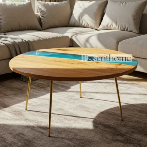 Round Living Room Coffee Table - Wooden