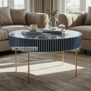 Blue inlay Coffee table - Round