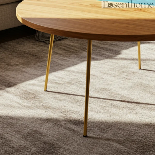 Round Living Room Coffee Table - Wooden - Image 4