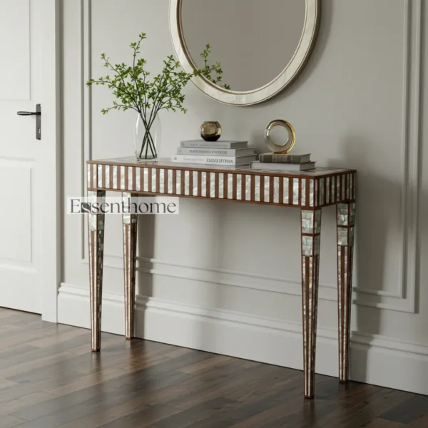 Mother of Pearl Inlay Console Table ? Handmade Narrow Entryway Table by Essenthome - Image 2