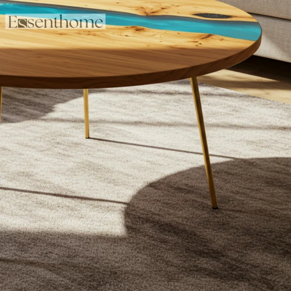 Round Living Room Coffee Table - Wooden - Image 5
