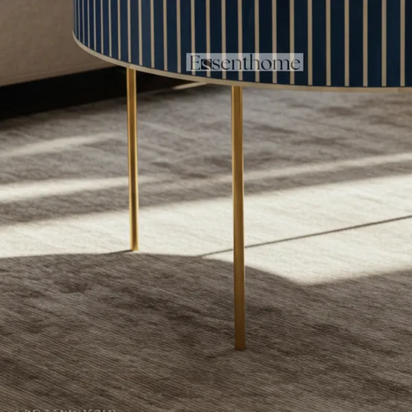 Blue inlay Coffee table - Round - Image 5