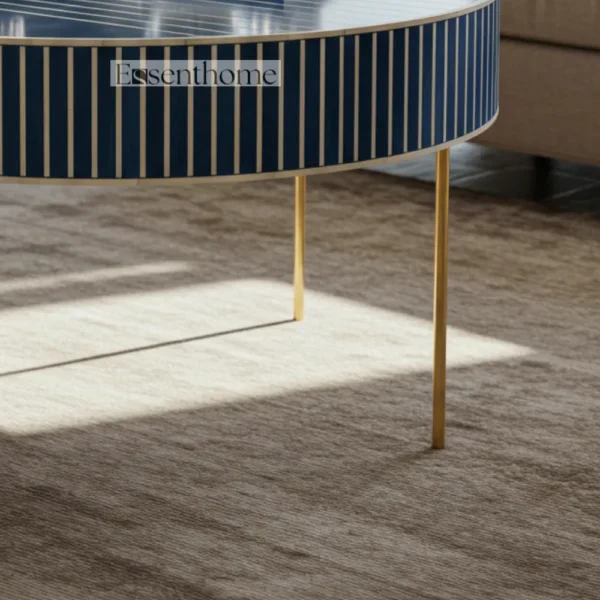 Blue inlay Coffee table - Round - Image 6