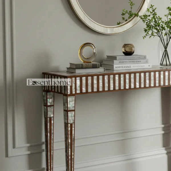 Mother of Pearl Inlay Console Table ? Handmade Narrow Entryway Table by Essenthome - Image 3