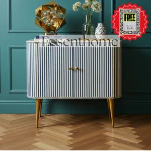 Handmade Bone Inlay Sideboard Cabinet ? Modern Storage Buffet with Free Frame