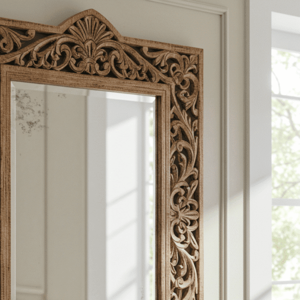 Essenthome Handcrafted wooden wall mirror - Image 4