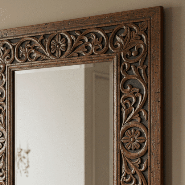 Essenthome Rustic Wooden Handcrafted wooden mirror - Image 3