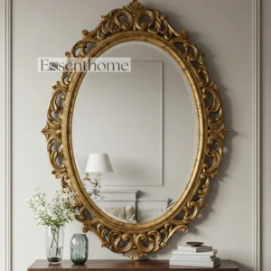 Wooden accent mirror - Gold