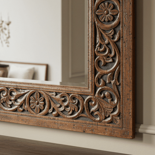 Essenthome Rustic Wooden Handcrafted wooden mirror - Image 4