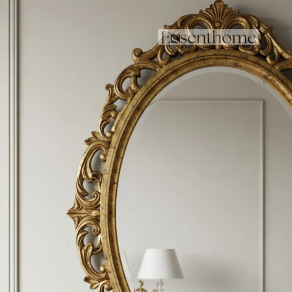 Wooden accent mirror - Gold - Image 2