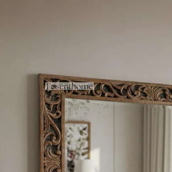 Decorative wooden wall mirror - Image 2