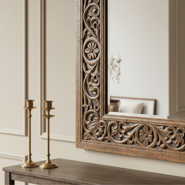 Essenthome Rustic Wooden Handcrafted wooden mirror - Image 5