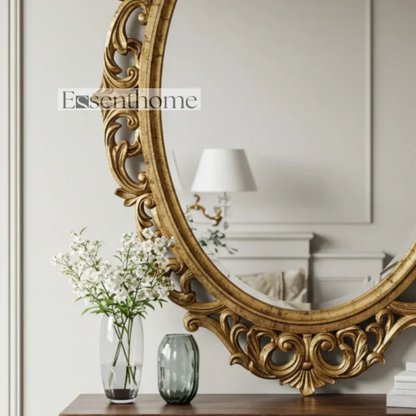 Wooden accent mirror - Gold - Image 3