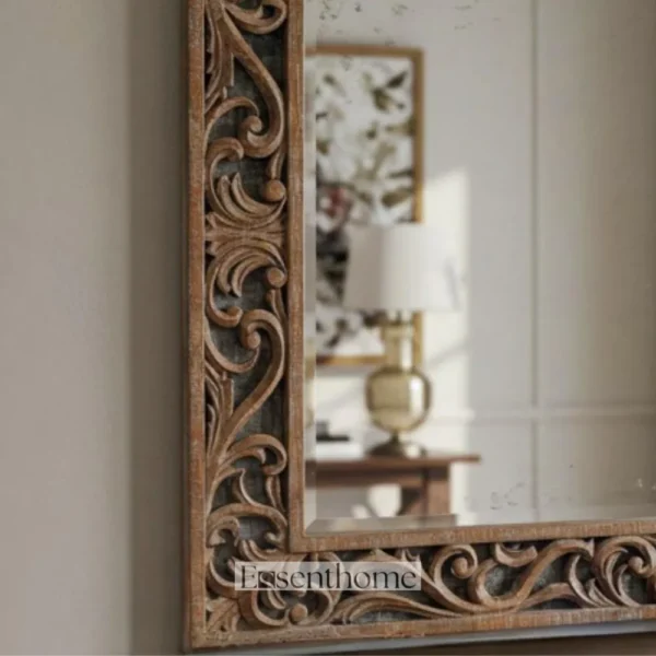 Decorative wooden wall mirror - Image 4