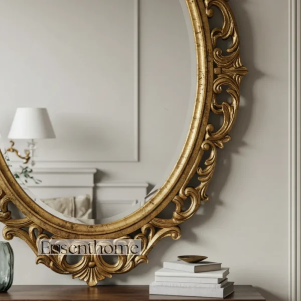 Wooden accent mirror - Gold - Image 5