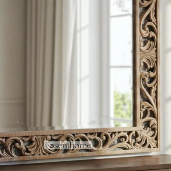 Decorative wooden wall mirror - Image 5