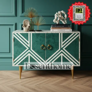Essenthome Handmade Bone Inlay Sideboard Cabinet ? Elegant Storage Buffet with Free Photo Frame
