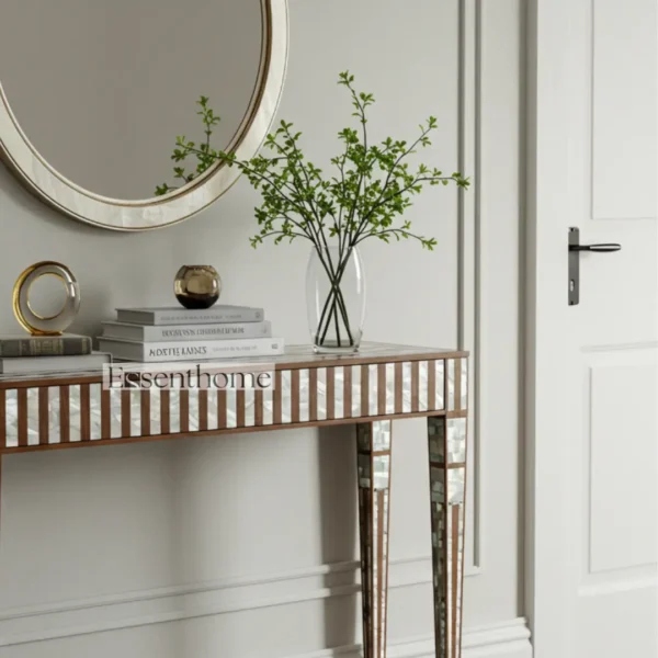 Mother of Pearl Inlay Console Table ? Handmade Narrow Entryway Table by Essenthome - Image 6