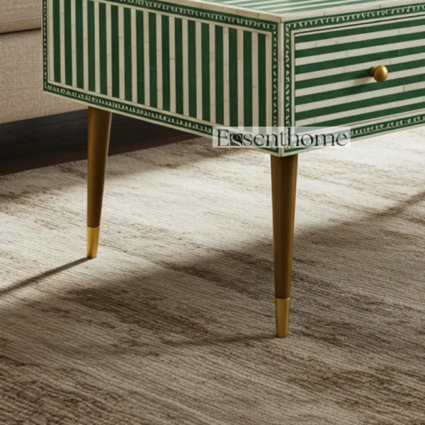 Handmade Wooden Coffee Table Green Stripes Luxury Centre Table + Free Frame - Image 5