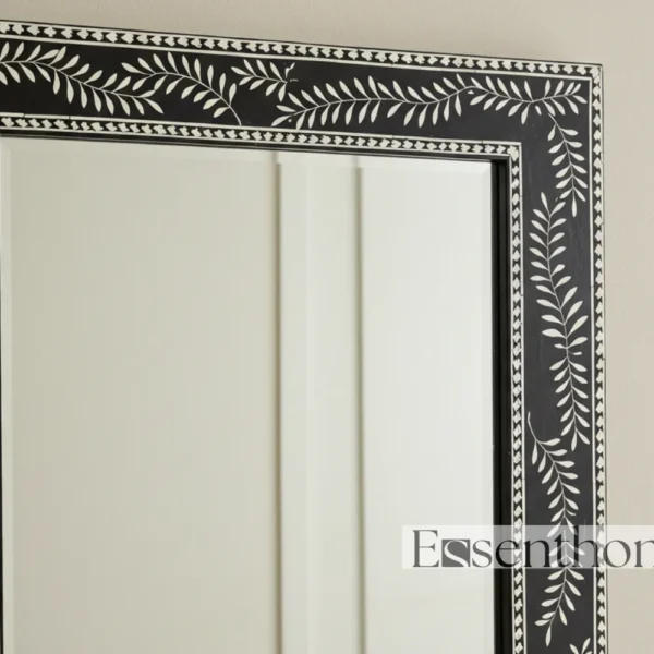 Essenthome Handmade Bone Inlay Mirror ? Elegant Floral Leaf Wall D?cor - Image 4